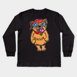 Pug Life Funny Dog Kids Long Sleeve T-Shirt